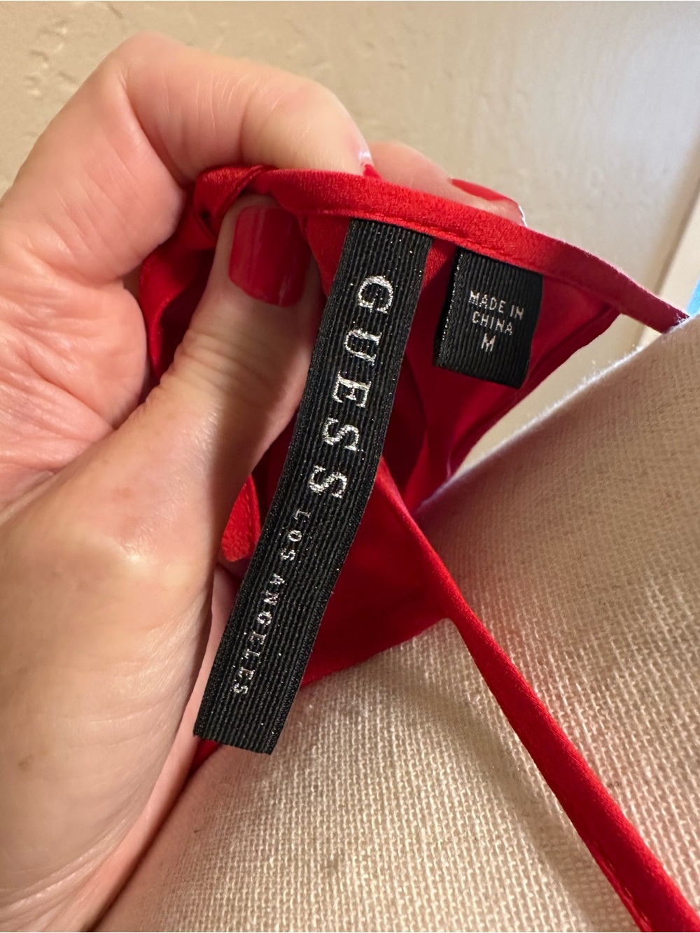 Guess Red Ruffle Halter Top - Picture 6 of 6